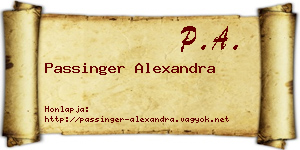 Passinger Alexandra névjegykártya
